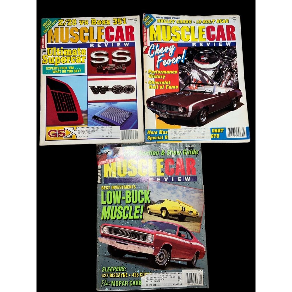1990s‎ Muscle Car Review Lot of Magazines, Jan, Feb, April Mopar, Chevy, Hemi